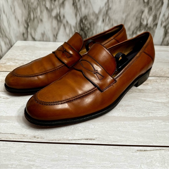 Cole Haan X Air Mens Giovanni Penny Loafer Leather Shoes Sz 9.5 Brown Classic - Picture 3 of 12